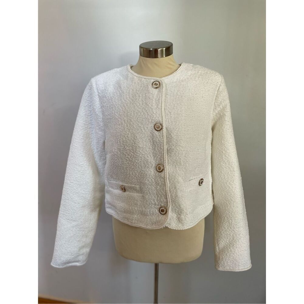 Free Assembly Classic White Blazer Jacker Medium New